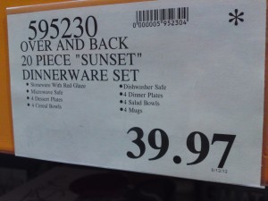 Over&BackDinnerwareSunsetPrice