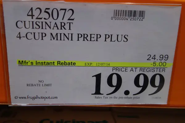 Cuisinart 4 Cup Mini Prep Plus Costco Price
