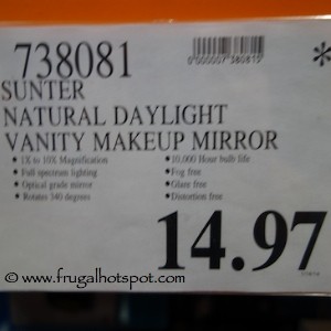 Costco Clearance: Sunter Natural Daylight Lighted Vanity Mirror USD 14.97 Frugal Hotspot