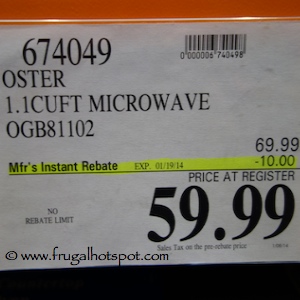 Costco Sale Oster 1 1 Cu Ft Countertop Microwave Oven Ogb81102
