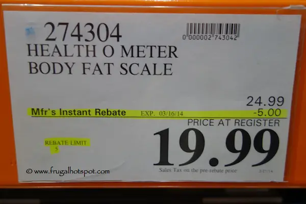 Health O Meter Body Fat Fitness Scale 41