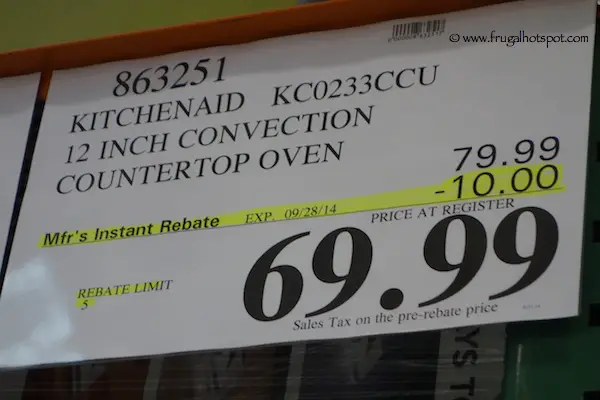 Costco Sale: KitchenAid 12-Inch Convection Countertop Oven (KC0233CCU ...