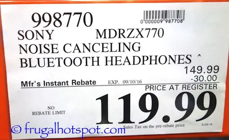 Sony Wireless Noise Canceling Headphones Costco Price | Frugal Hotspot