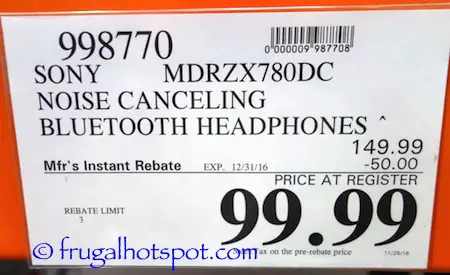 Sony Wireless Noise Canceling Headphones Costco Price | Frugal Hotspot