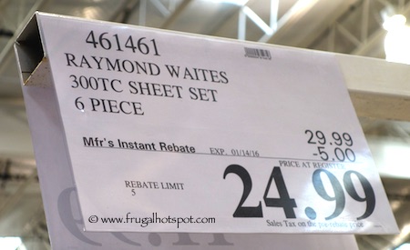 Costco Sale: Raymond Waites 300 Thread Count Sheet Set $24.99 | Frugal Hotspot