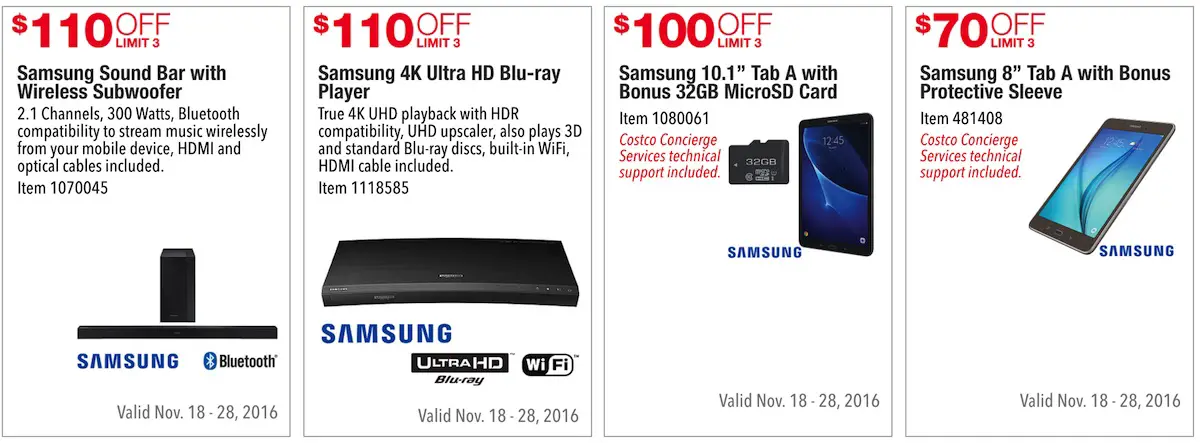 Costco Pre-Black Friday Holiday Sale: November 18 – 28, 2016. Prices Listed. | Frugal Hotspot
