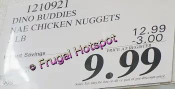 Costco Sale Price | Dino Buddies Chicken Nuggets