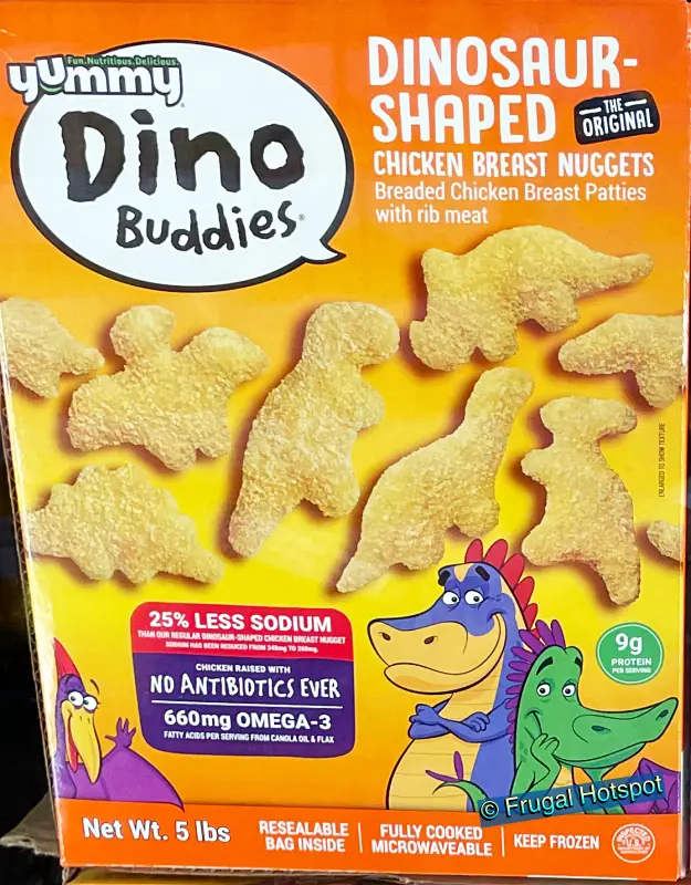 Dino Buddies The Original Dinosaur-Shaped Chicken Breast Nuggets 5 pounds | Costco 1560758