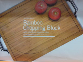 MangoLeaf Bamboo Chopping Block with Stainless Steel Handles at Costco | Frugal Hotspot