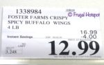 Foster Farms Take Out Crispy Chicken Wings 4-lb Bag Costco sale price