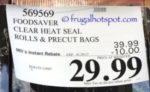 FoodSaver Vacuum Seal Bags & Rolls Costco Price | Frugal Hotspot