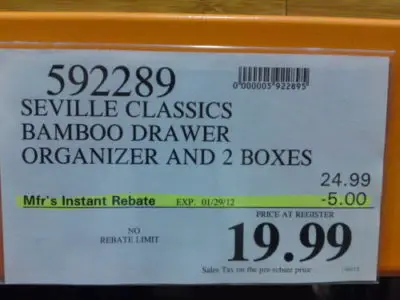 Seville Classic Bamboo Drawer Organizer Price at Costco | Frugal Hotspot