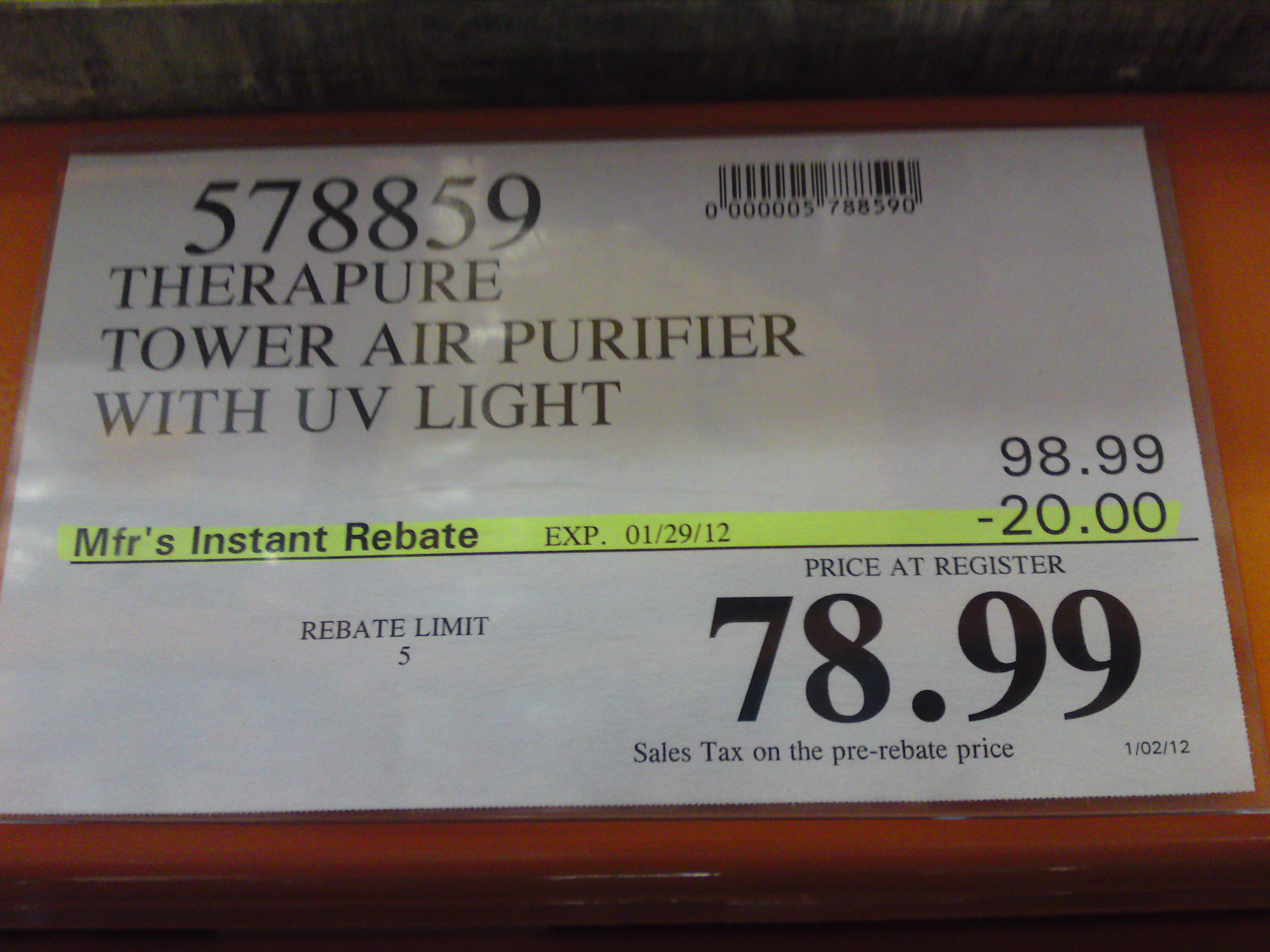 Therapure Air Purifier Price at Costco Frugal Hotspot