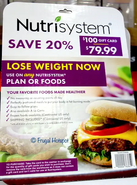 $100 Nutrisystem Gift Card Costco