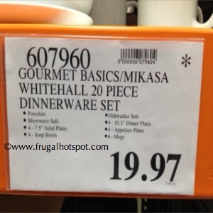 Gourmet Basics by Mikasa Whitehall 20 Piece Dinnerware Set Costco price