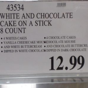 Costco Price White & Chocolate Cake on a Stick 8 Count
