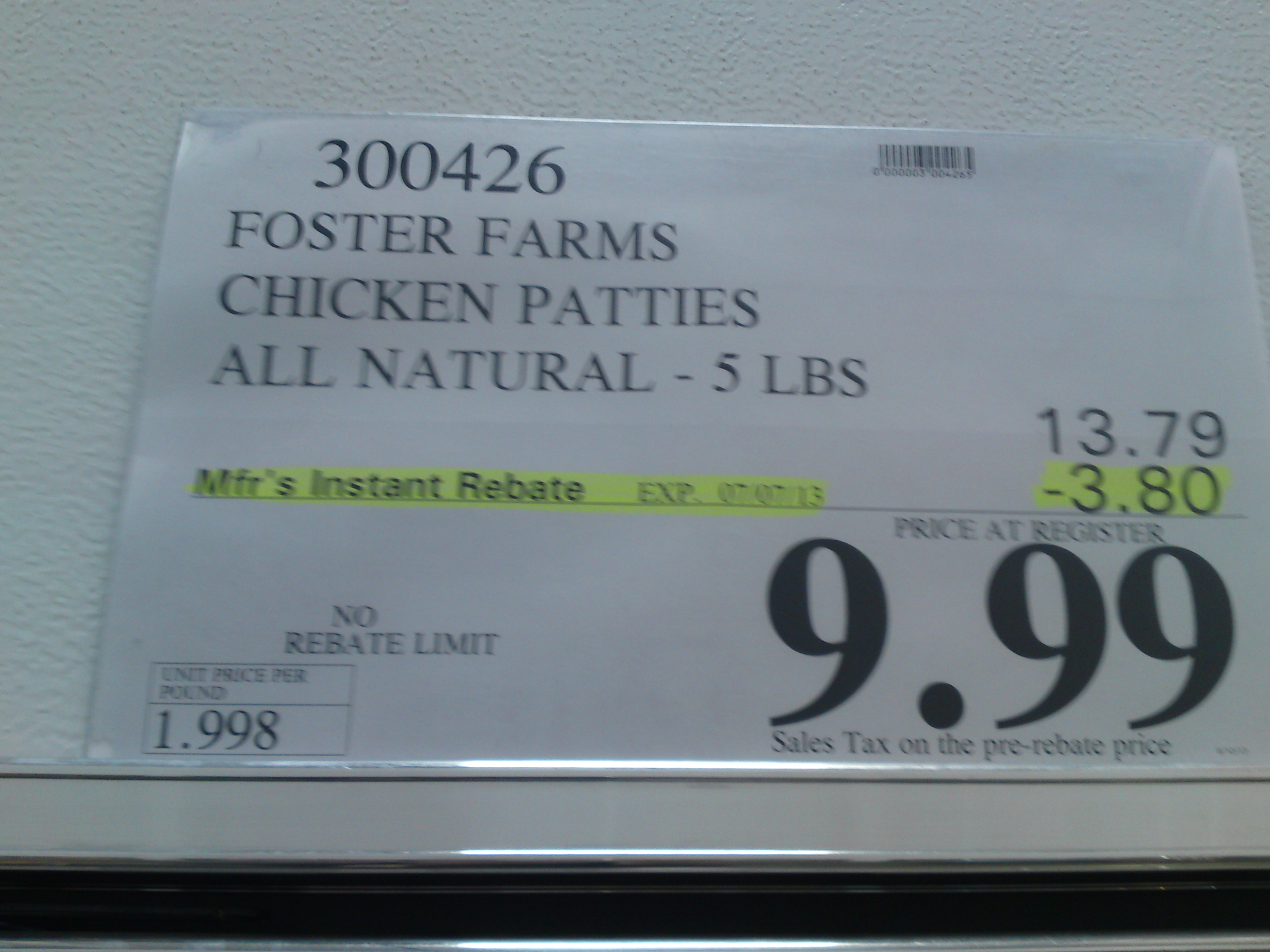 Foster Farms Breaded Chicken Patties Costco Price Frugal Hotspot