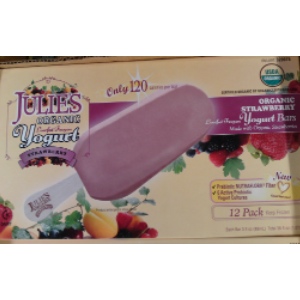 Julie's Organic Lowfat Strawberry Frozen Yogurt Bars 12 Count at Costco