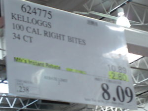 Costco Price Kellogg's 100 Calorie Right Bites 34 Count