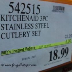 Kitchenaid 3 Piece Stainless Steel Cutlery Set Costco price