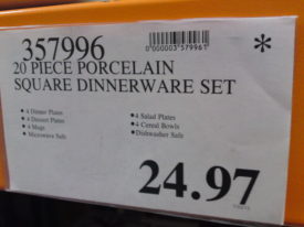 20 Piece Porcelain Square Dinnerware Set Costco Price