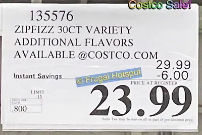 Zipfizz Dietary Supplement | Costco Sale Price | ITem 135576