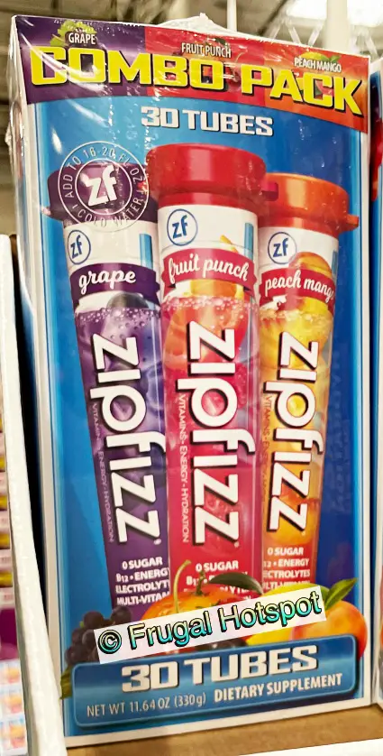 Zipfizz Grape and Fruit Punch and Peach Mango Dietary Supplement 30 tubes | Costco