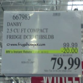 Danby 2.1 Cu Ft Compact Fridge (DCRM71BSLDB) Costco Price