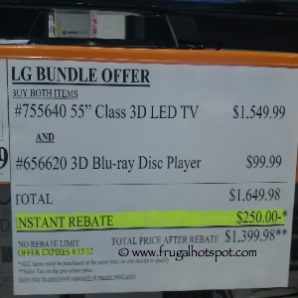 55" LG 3D LED Smart TV & 3D Blu-ray Disc Player Costco Price