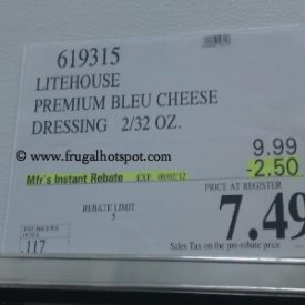 Litehouse Premium Bleu Cheese Dressing 2/32 oz Costco Price