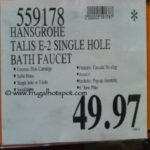 Hansgrohe Talis E Single Hole bath Faucet Costco Price