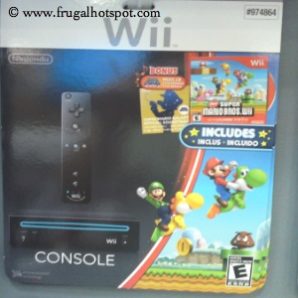 Nintendo Black Wii Console With New Super Mario Brothers Game and Music CD Costco