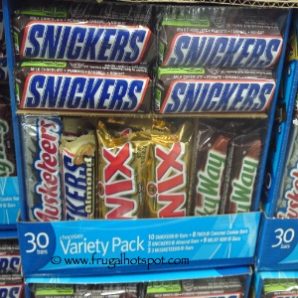 30 Count Chocolate Bars: Snickers, 3 Musketeers, Twix, Milky Way, Snickers with Almonds at Costco