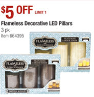 Flameless Decorative LED Pillars 3-Pack Costco