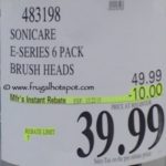 Costco Sale Price: Philips Sonicare Replacement Brush Heads 6-Pack E-Series 