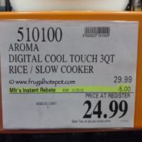 Aroma Digital Cool Touch 3 Quart Rice Cooker. Costco Price