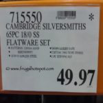 Cambridge Silversmiths 65 Piece 18/0 SS Flatware Set. Costco