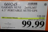 Garmin Nuvi 2455LMT 4.3" Portable Auto GPS Costco Price