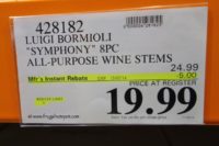 Luigi Bormioli Symphony 8-Piece Break-Resistant All-Purpose Wine Stems. Costco Price