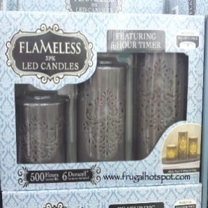 Northern International Carved Flameless 3-Pack LED Candles. Costco