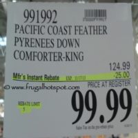 Pacific Coast Feather Pyreness Down Comforter King Costco Price
