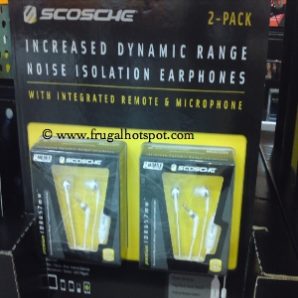 Scosche 2-Pack Earphones with Mic. Costco