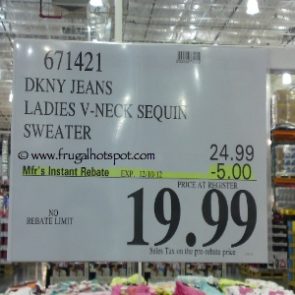 Costco Sale Price: DKNY Jeans Ladies V-Neck Sequin Sweater