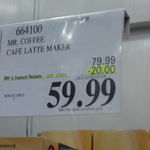 Costco Sale Price: Mr Coffee Cafe Latte Maker