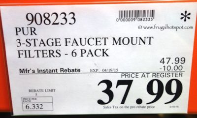 PUR 3 Stage Faucet Mount Filters 6 Pack Costco Price