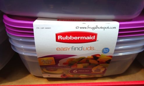 Rubbermaid 6 Piece Easy Find Lids Food Storage Containers at Costco