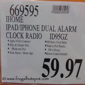 iHome Dual Alarm Clock Radio & iPod Dock Costco Price