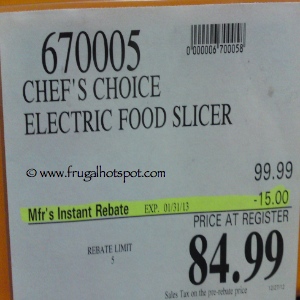 Chef's Choice Electric Food Slicer | Costco Sale Price