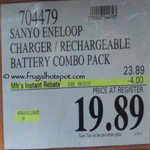 Sanyo Eneloop Charger Rechargeable Battery Combo | Costco Sale Price