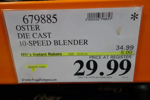 Oster Die Cast Blender | Costco Sale Price